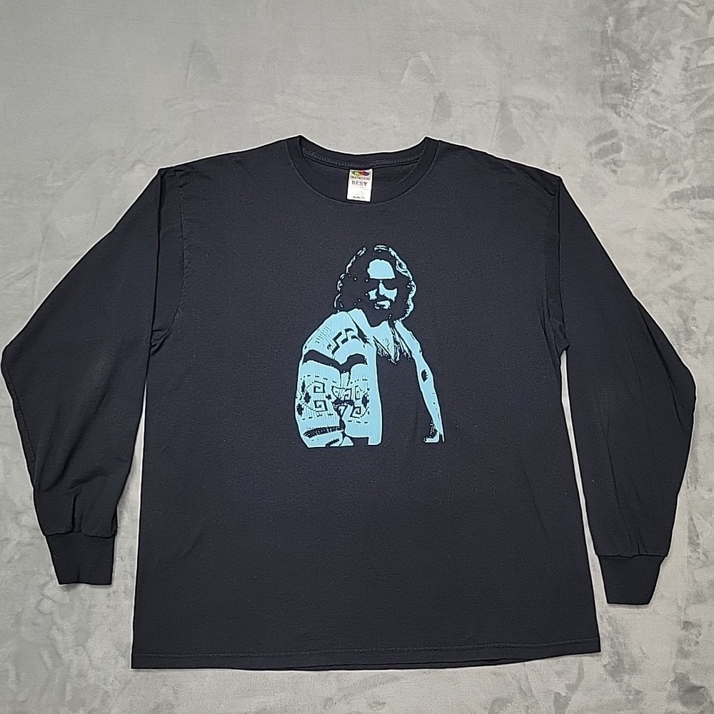 The Big Lebowski Shirt Mens XL Black The Dude Movie Graphic Long Sleeve Tee